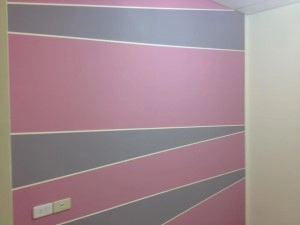 台中房屋修繕，室內牆面粉刷粉線條